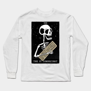 funny tarot card – The IT consultant (black on white) Long Sleeve T-Shirt